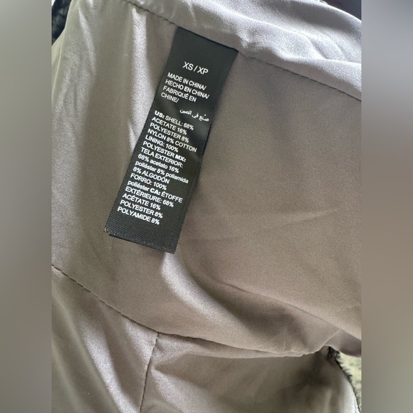 White House Black Market WHBM faux Persian lamb fur jacket XS Black Grey - Picture 14 of 15